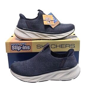 New Skechers Men's Edgeride Commissioner Slip On Navy Walking Shoes Size 8